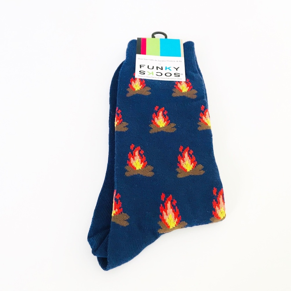 Novelty fun socks - Camp fire
